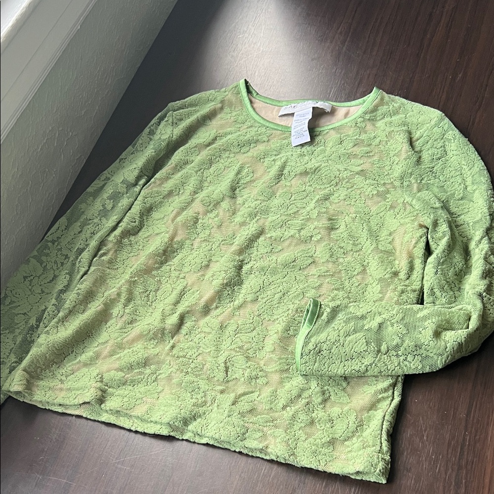 Sag Harbor Olive Lace Blouse